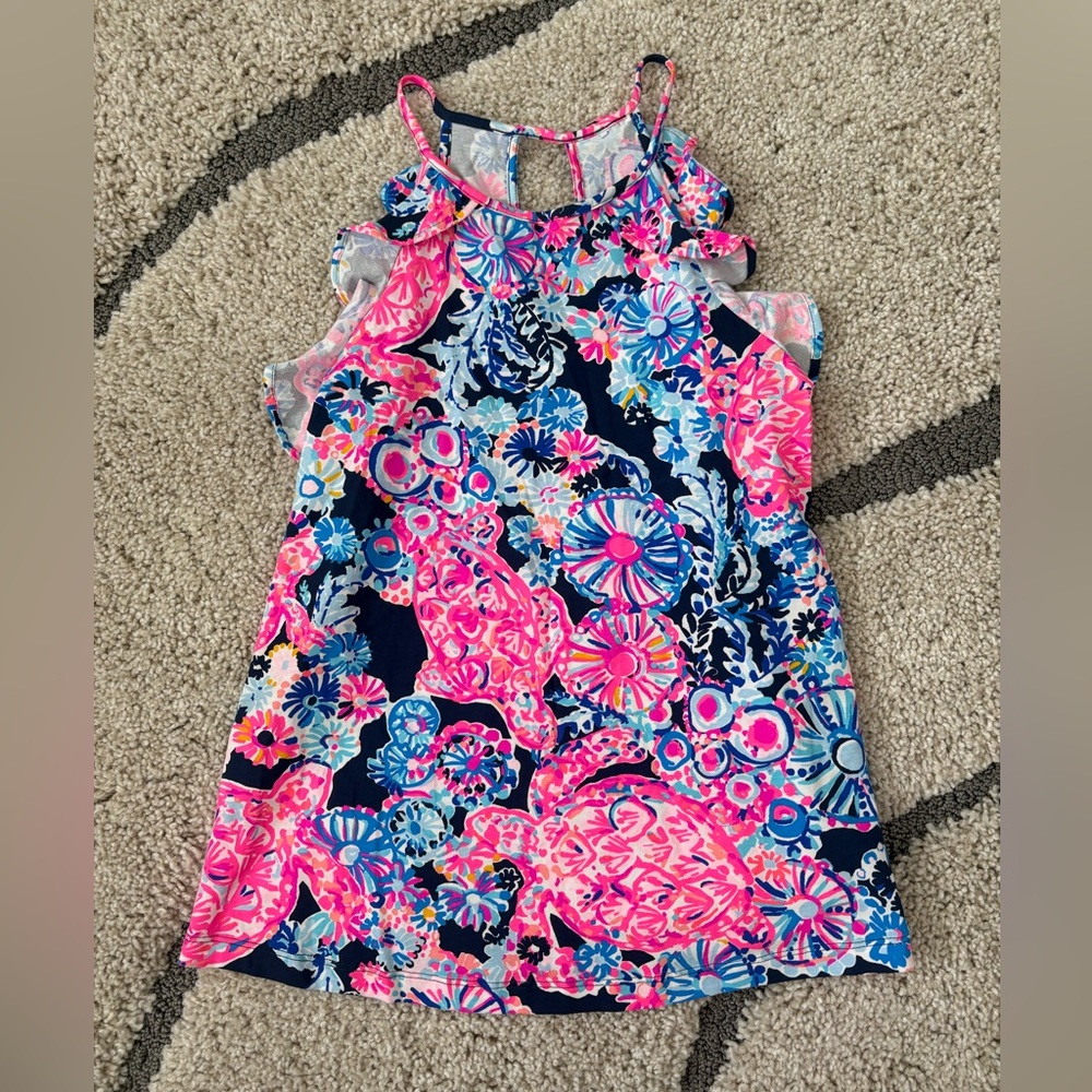 Lilly Pulitzer Billie Cut Out Back Ruffled Sleeveless Tank Top
